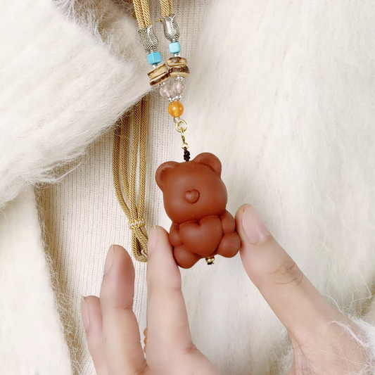 Jasmine & Osmanthus Herbal Incense Bear Necklace