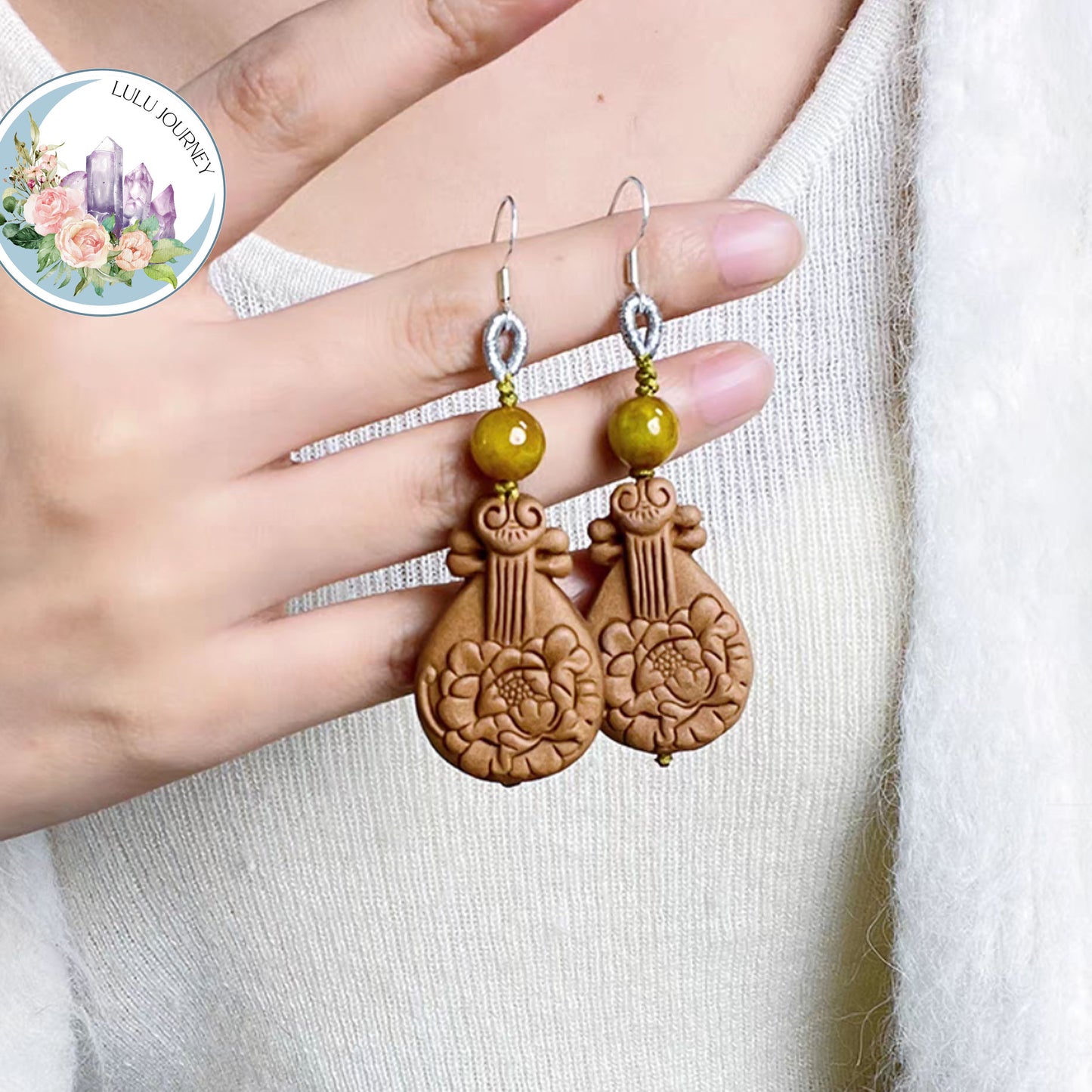 Tulip & Osmanthus Herbal Incense Earrings