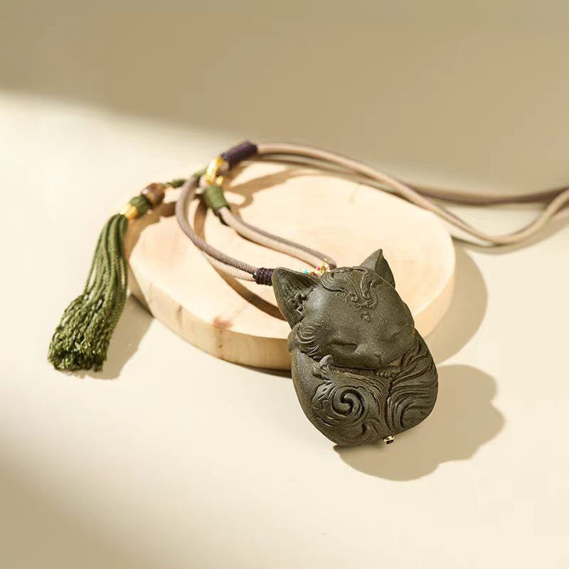 Lavender & Chamomile Herbal Incense Fox Necklace