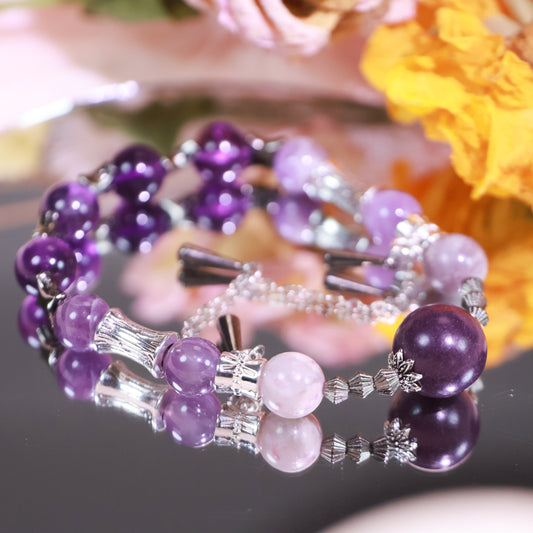 Amethyst Bracelet&Herbal Incense Beads Osmanthus Clove