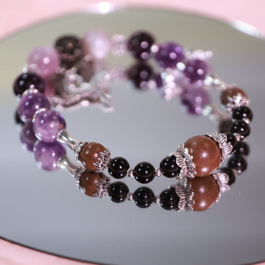 Amethyst & Ginseng Clove Herbal Incense Beads Bracelet