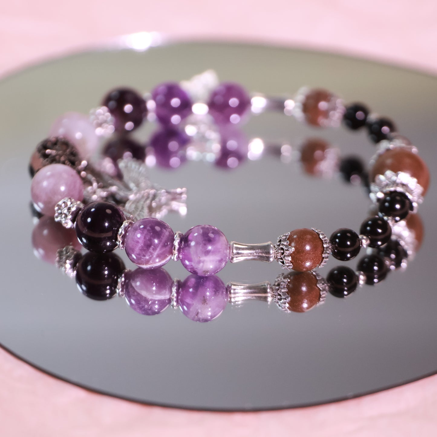 Amethyst & Ginseng Clove Herbal Incense Beads Bracelet