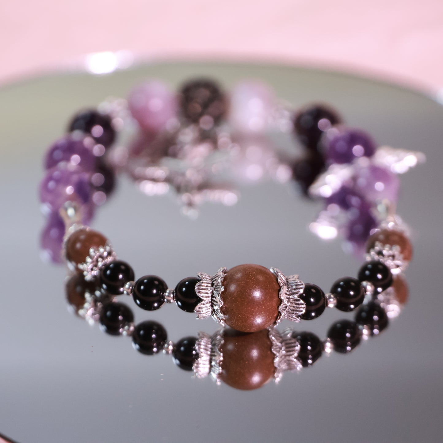 Amethyst & Ginseng Clove Herbal Incense Beads Bracelet