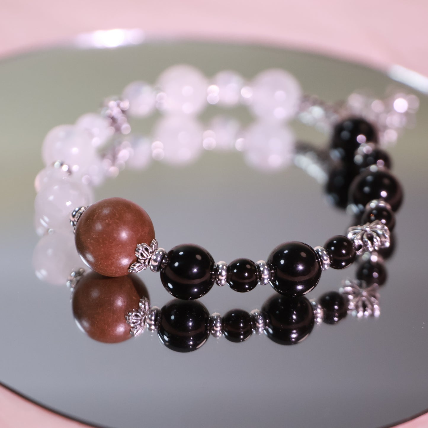 Obsidian & Tangerine Peel Lychee Herbal Incense Beads Bracelet