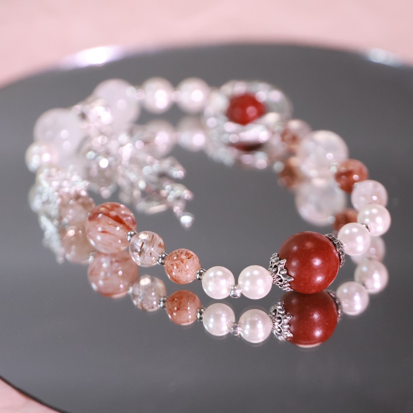 Super Seven Quartz & Rose Frankincense Herbal Incense Beads Bracelet