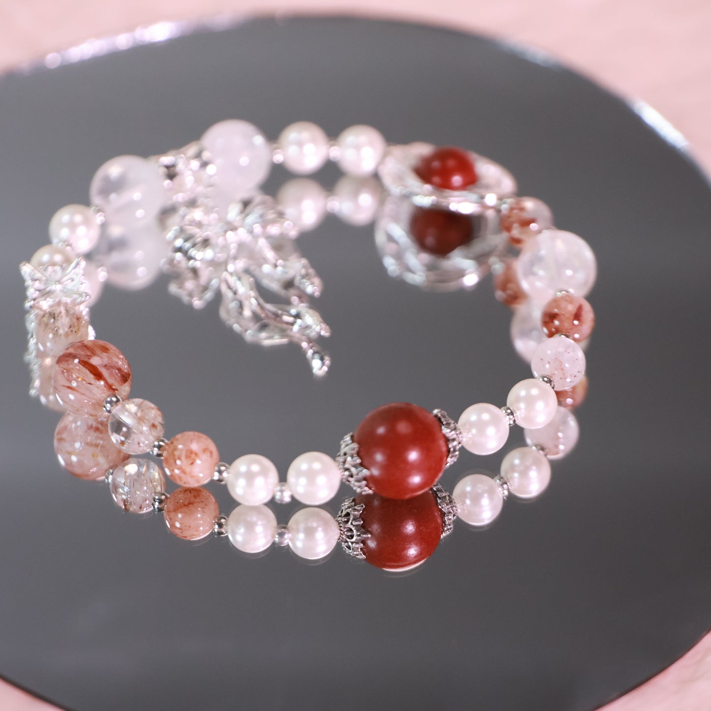 Super Seven Quartz & Rose Frankincense Herbal Incense Beads Bracelet