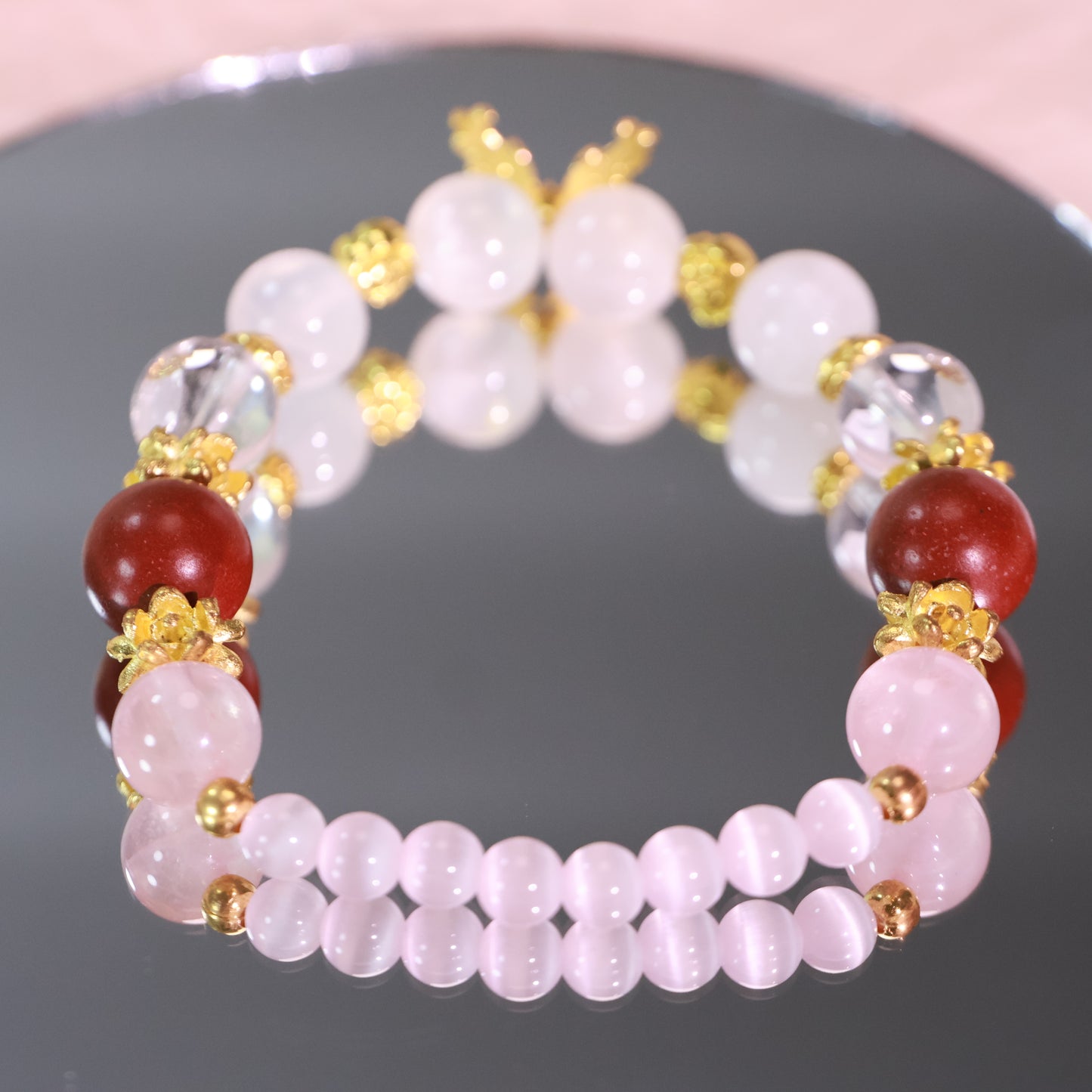 Rose Quartz & Rose Frankincense Herbal Incense Beads Bracelet