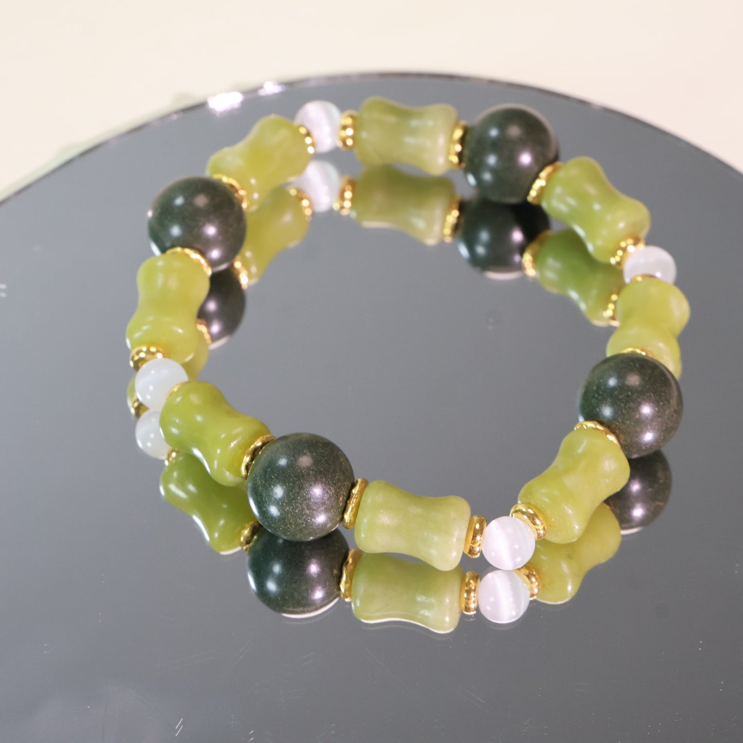 Jade & Lavender Agarwood Herbal Incense Beads Bracelet