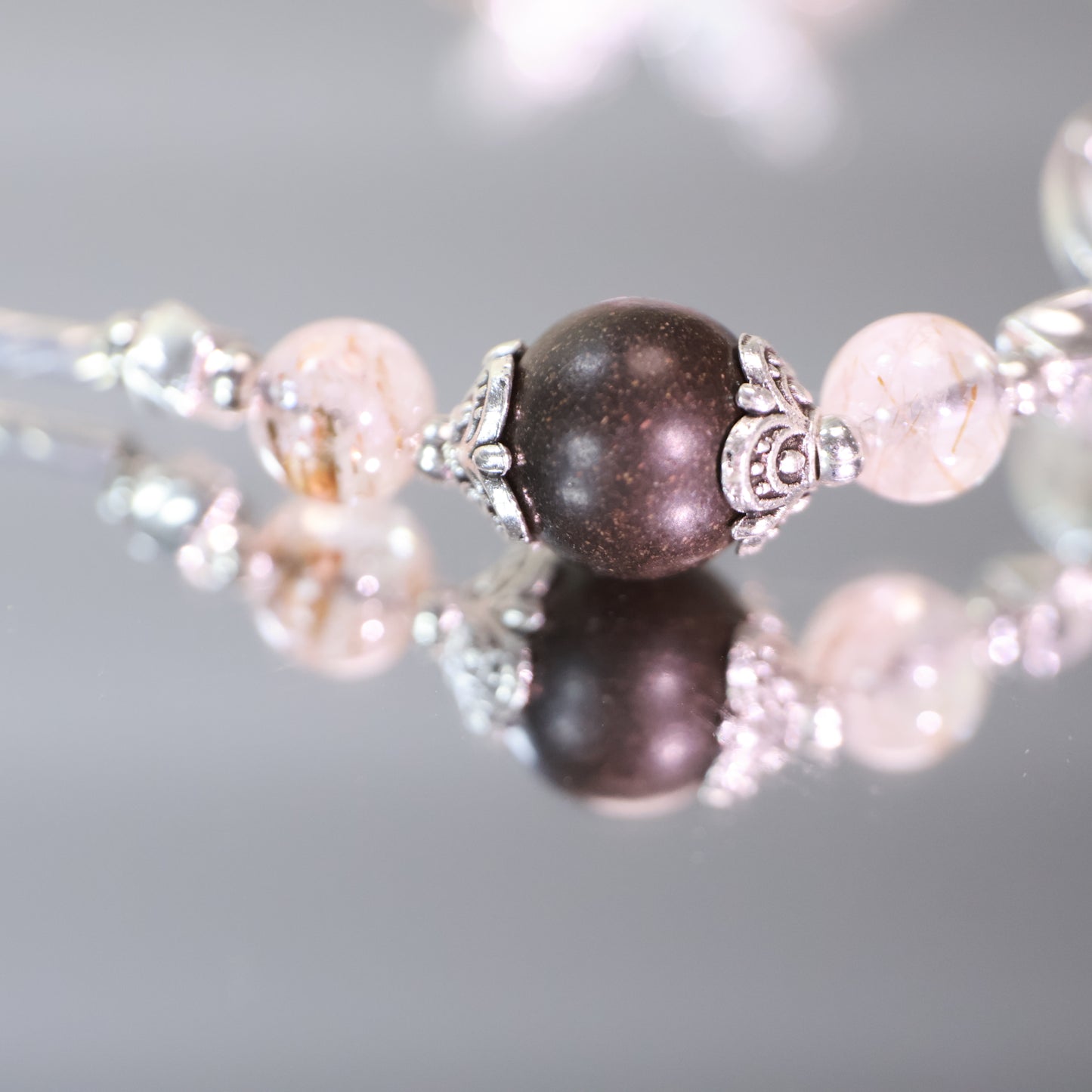 Smoky Quartz & Ginseng Herbal Incense Beads Bracelet